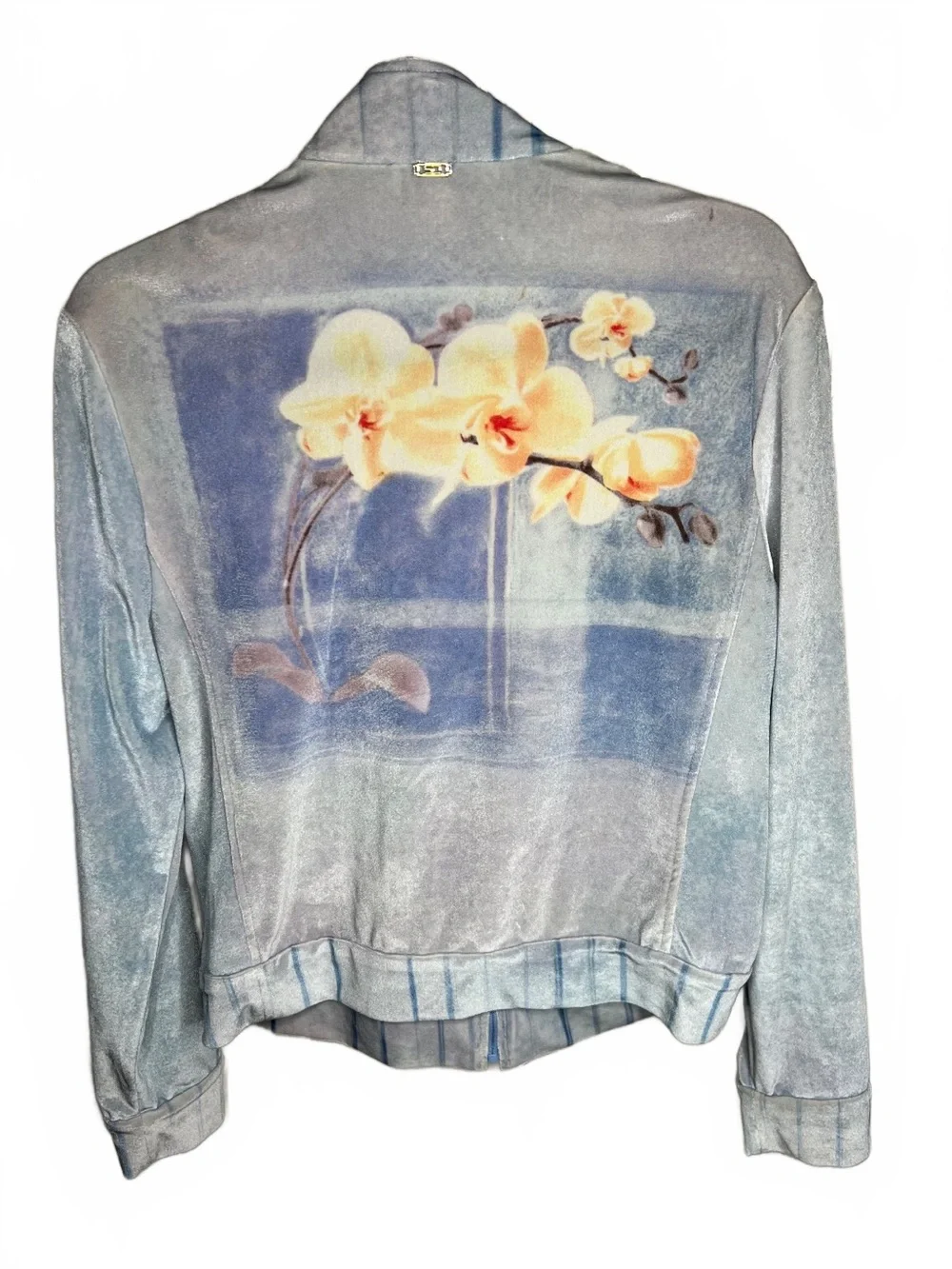 Vintage St. John Sport by Marie Gray Floral Zip-Front Velour Track Jacket